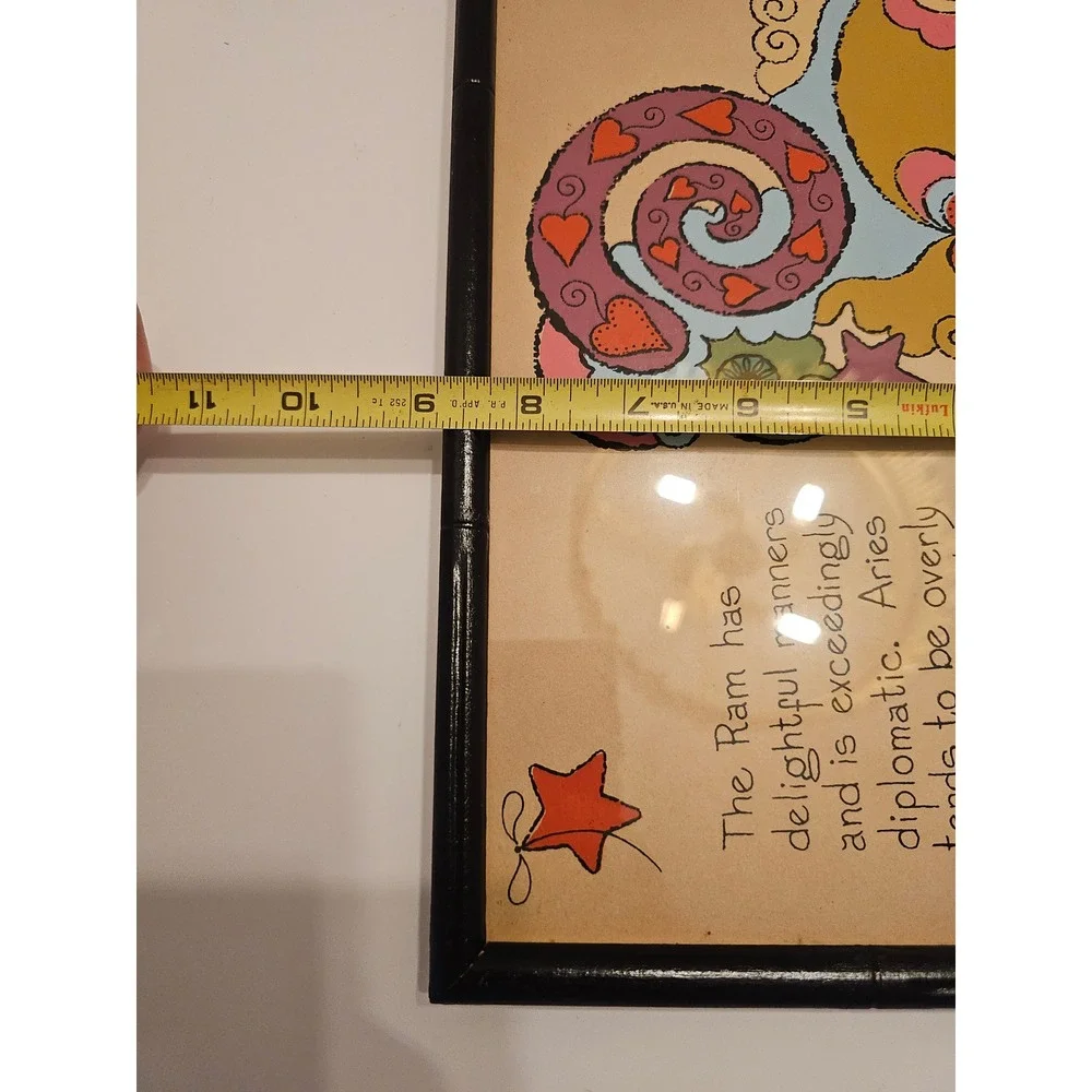 Vintage 1968 Aries Zodiac Art Margot‎ Johnson Soovia Janis Ram Astrology 16x8